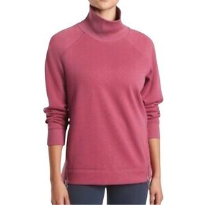 Athleta Women’s Cozy Karma Side Zip Funnel Neck Sweatshirt Pink Size Small